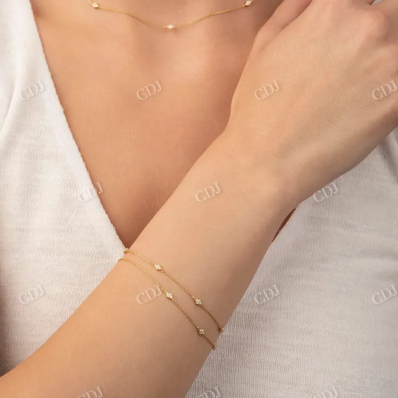 0.048CT Natural Diamond Double Sided Bracelet
