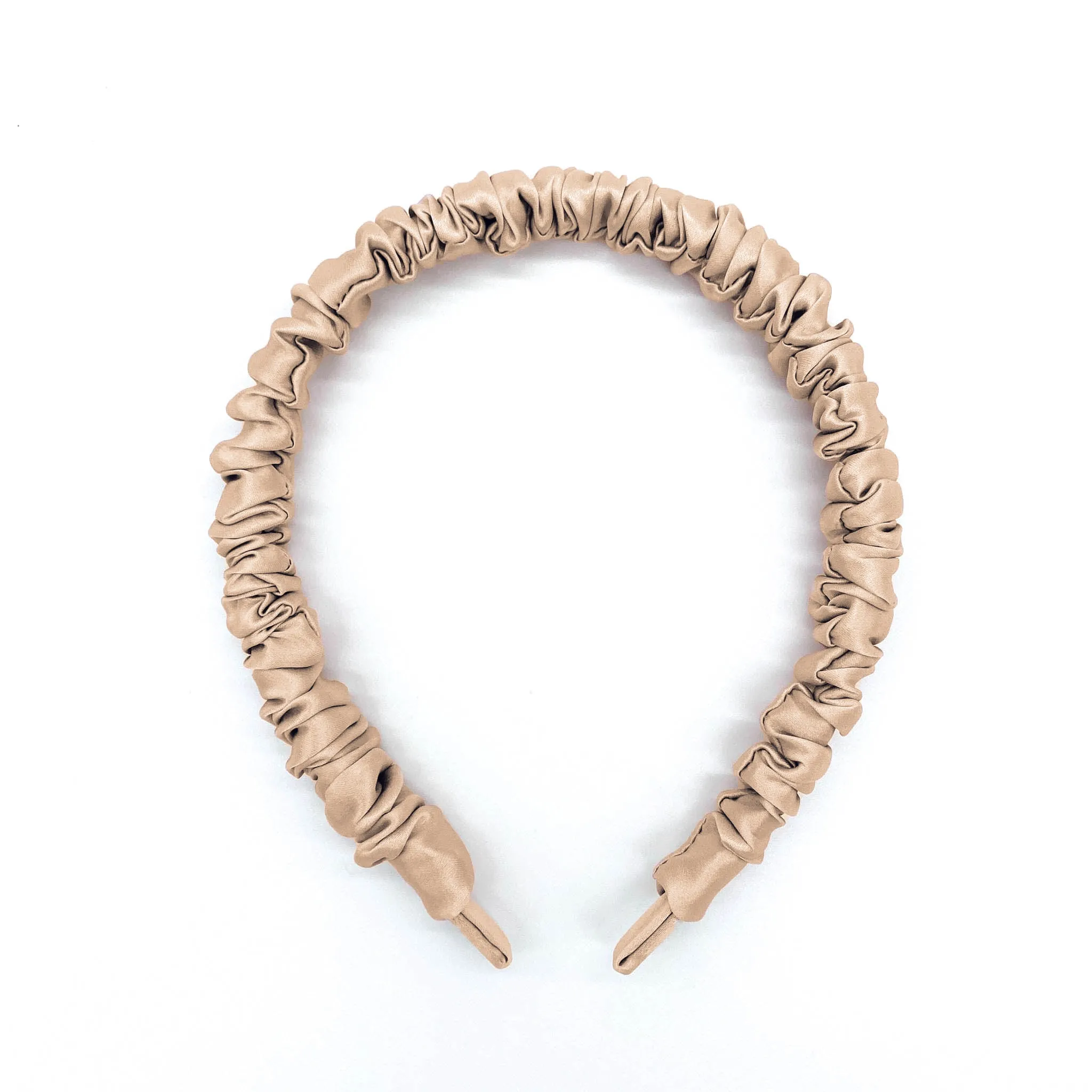 100% Mulberry Silk Scrunchie Headband - Champagne Gold