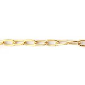11.6mm Gold Finish Steel Thin Paperclip Cable Chain