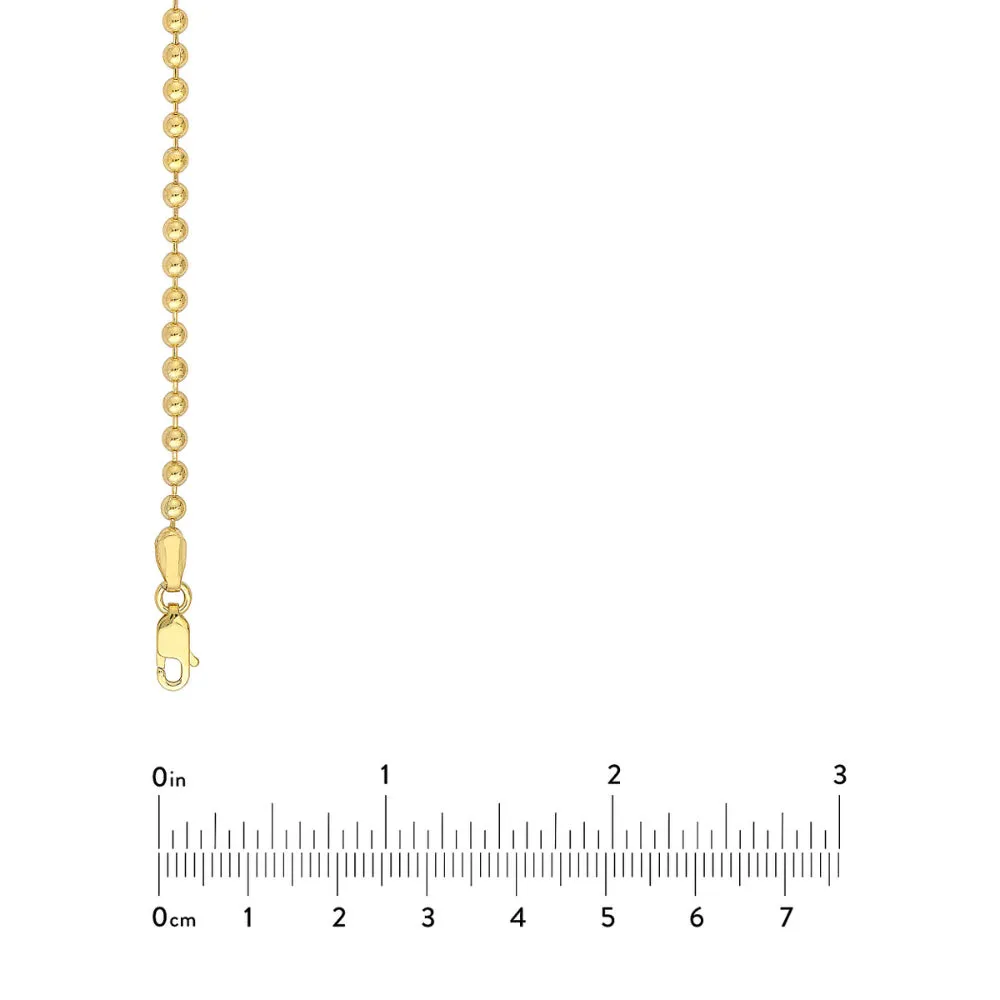 14k Beaded Chain Bracelet, 7.5"