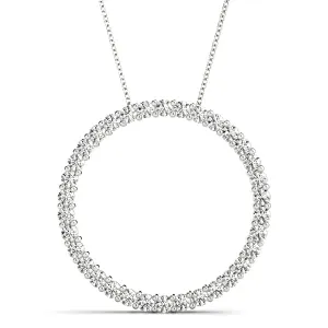 14K Circle Diamond Necklace / Pendant