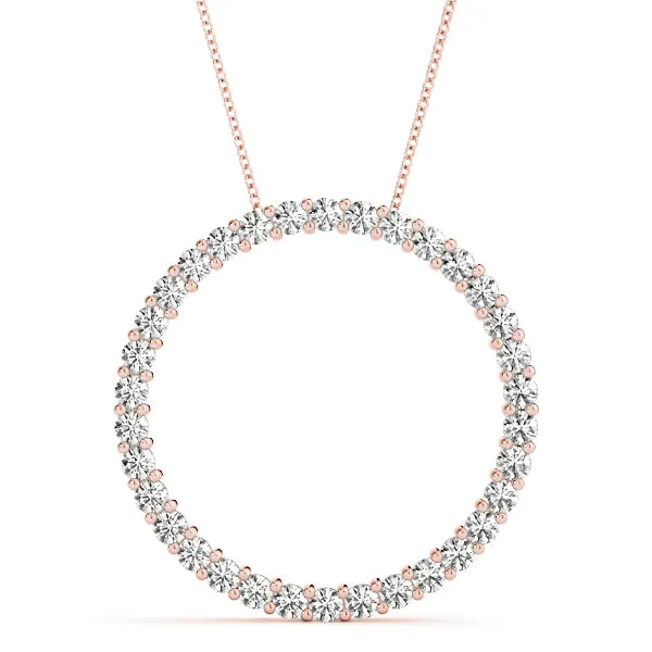 14K Circle Diamond Necklace / Pendant