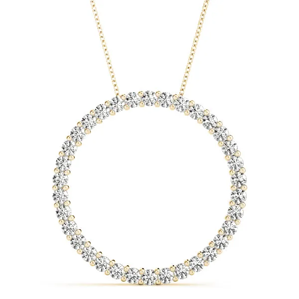 14K Circle Diamond Necklace / Pendant