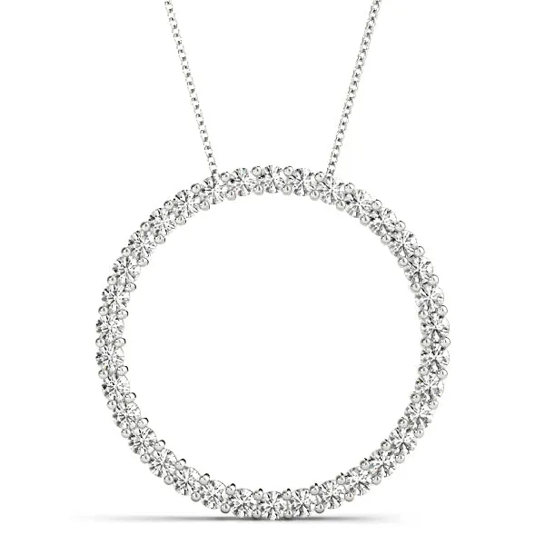 14K Circle Diamond Necklace / Pendant
