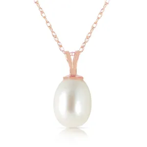 14K Solid Rose Gold Natural Pearl Necklace Certified