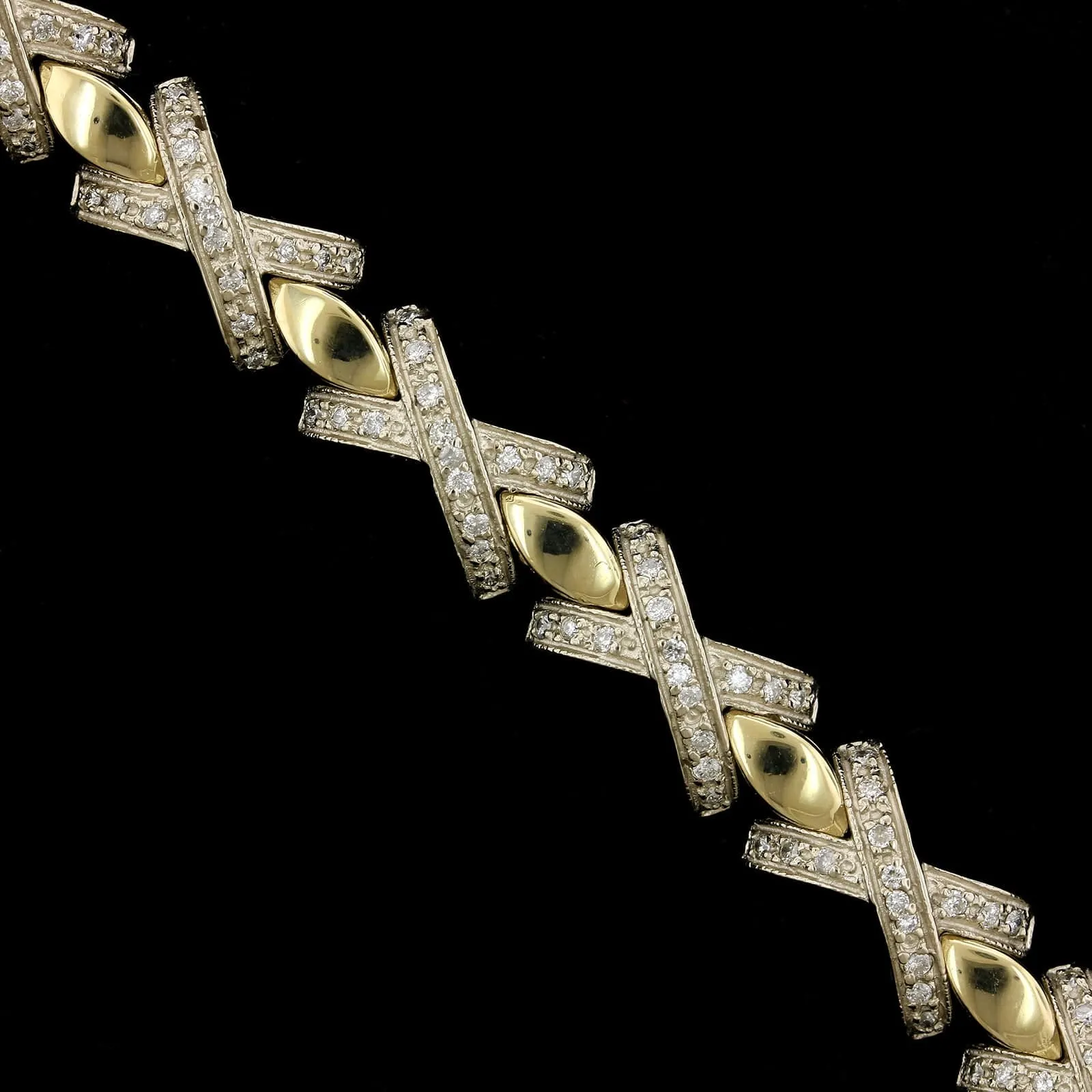 14K Two-tone Gold Estate Diamond Bracelet