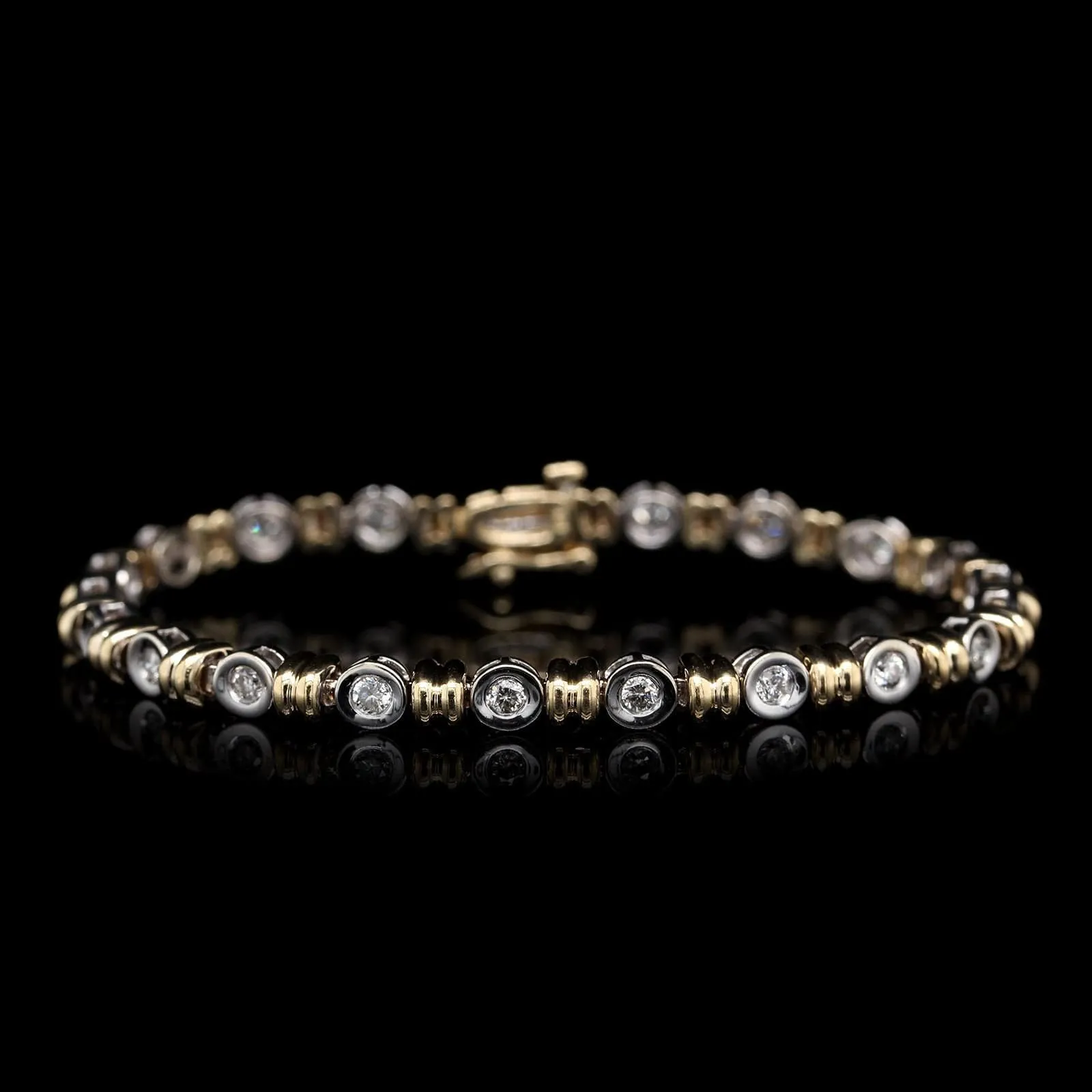 14K Two-tone Gold Estate Diamond Bracelet