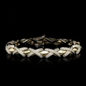 14K Two-tone Gold Estate Diamond Bracelet