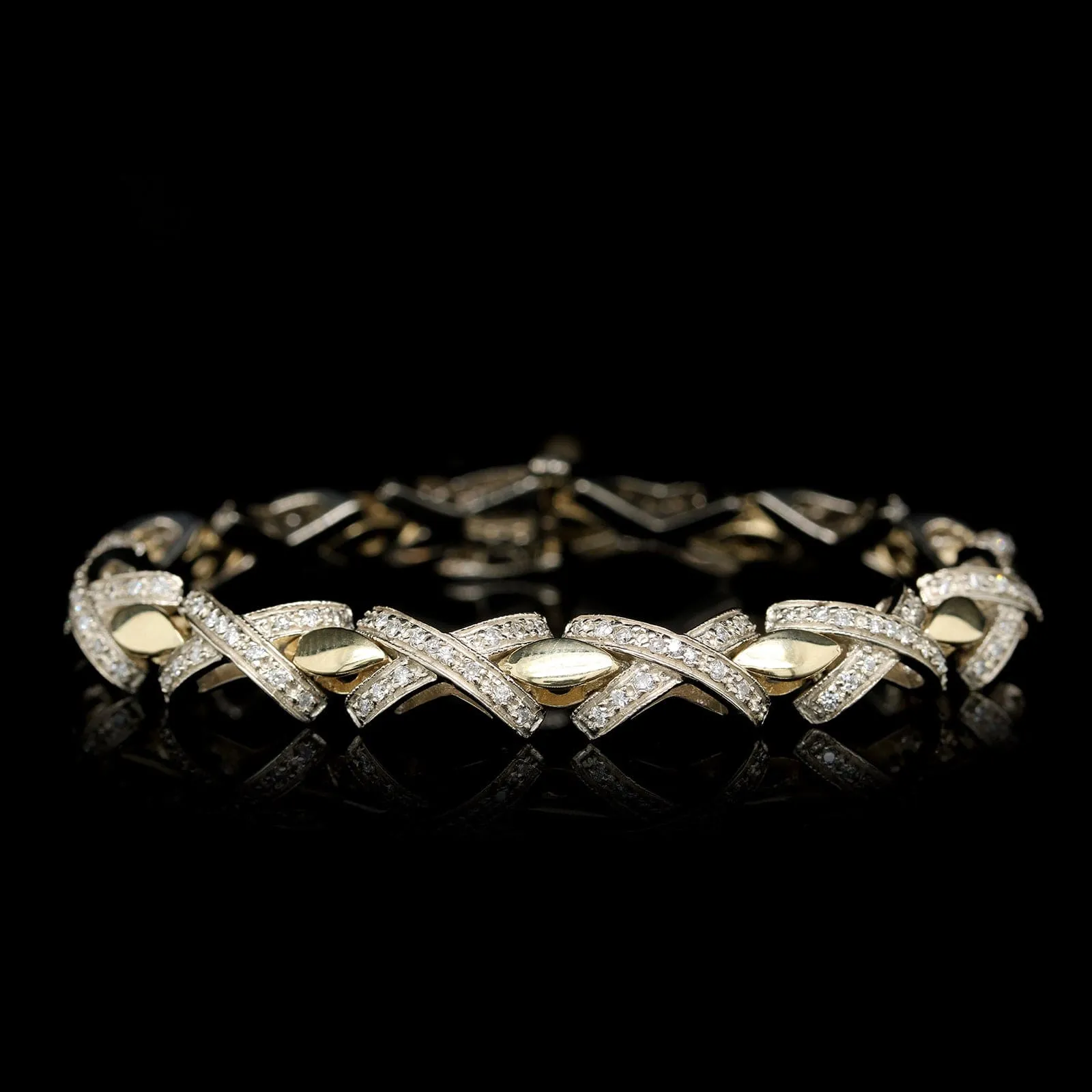 14K Two-tone Gold Estate Diamond Bracelet