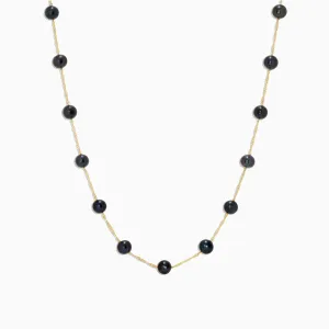 14K Yellow Gold Cultured Pearl Station Necklace