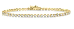 14K Yellow Gold Tri-Prong Diamond Bracelet, 2.0 Carat TW