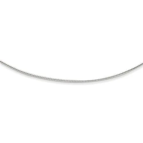 14KT GOLD 1.4MM ROUND OMEGA NECKLACE - 16 INCHES