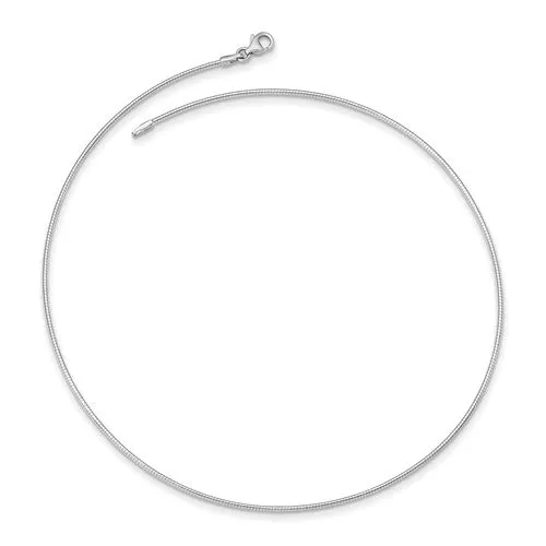 14KT GOLD 1.4MM ROUND OMEGA NECKLACE - 16 INCHES