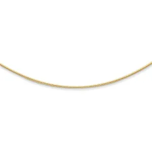 14KT GOLD 1.4MM ROUND OMEGA NECKLACE - 16 INCHES