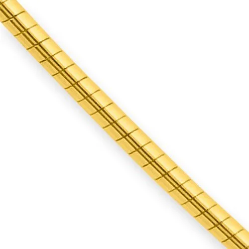 14KT GOLD 1.4MM ROUND OMEGA NECKLACE - 16 INCHES