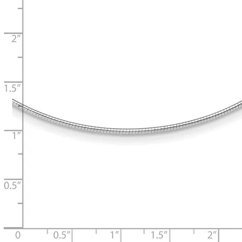 14KT GOLD 1.4MM ROUND OMEGA NECKLACE - 16 INCHES