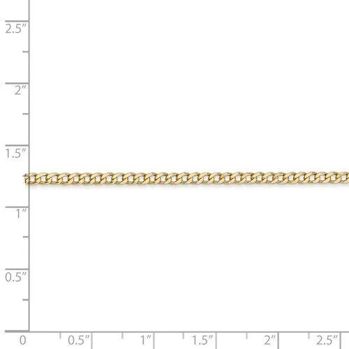 14KT GOLD 2.5MM SEMI SOLID CURB CHAIN NECKLACE - 4 LENGTHS