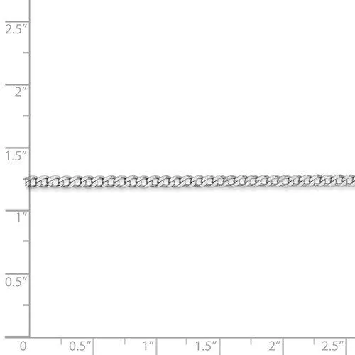 14KT GOLD 2.5MM SEMI SOLID CURB CHAIN NECKLACE - 4 LENGTHS