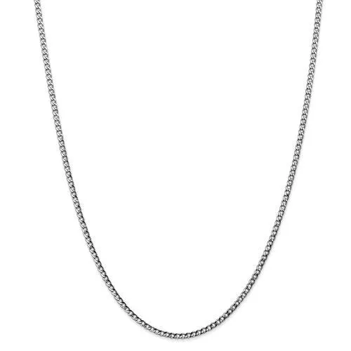 14KT GOLD 2.5MM SEMI SOLID CURB CHAIN NECKLACE - 4 LENGTHS