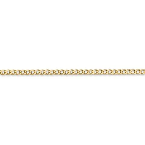 14KT GOLD 2.5MM SEMI SOLID CURB CHAIN NECKLACE - 4 LENGTHS