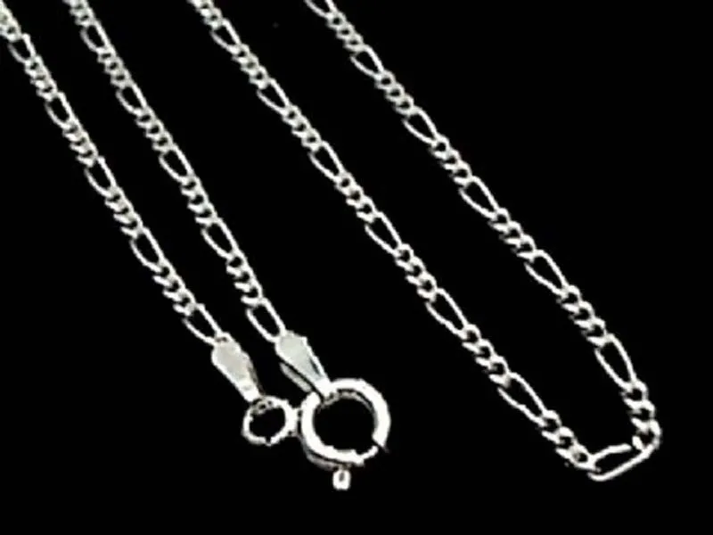 16" Thin Gauge 1.5mm Figaro Chain, Sterling
