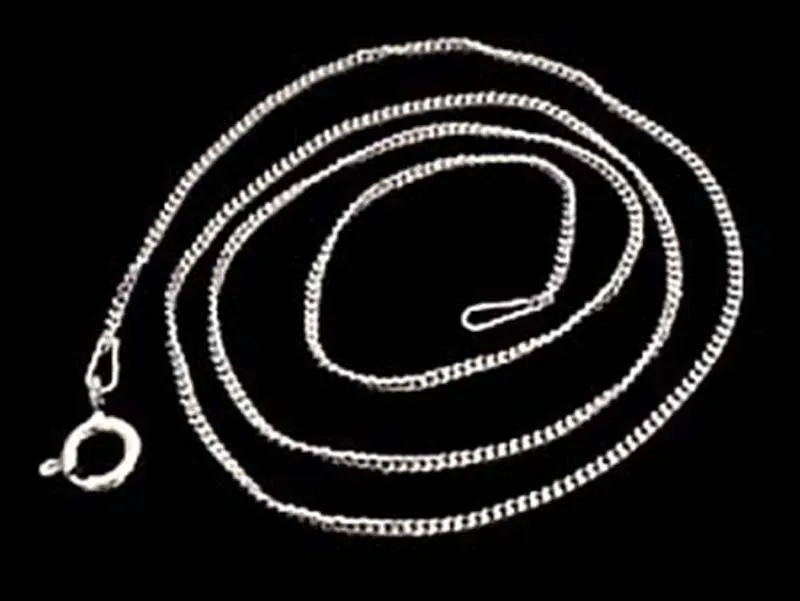 16" Thin Gauge Curb Link Chain, Sterling