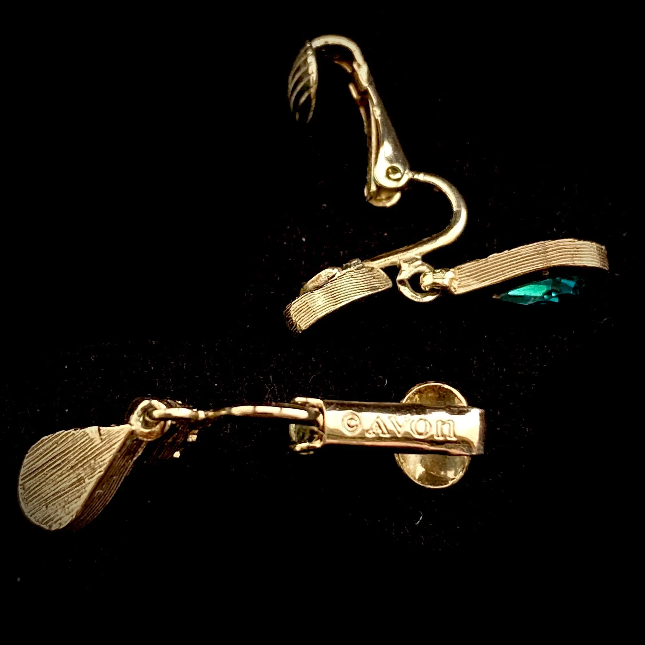 1976 Avon Birthstone Teardrop Pendant & Earring Set, December