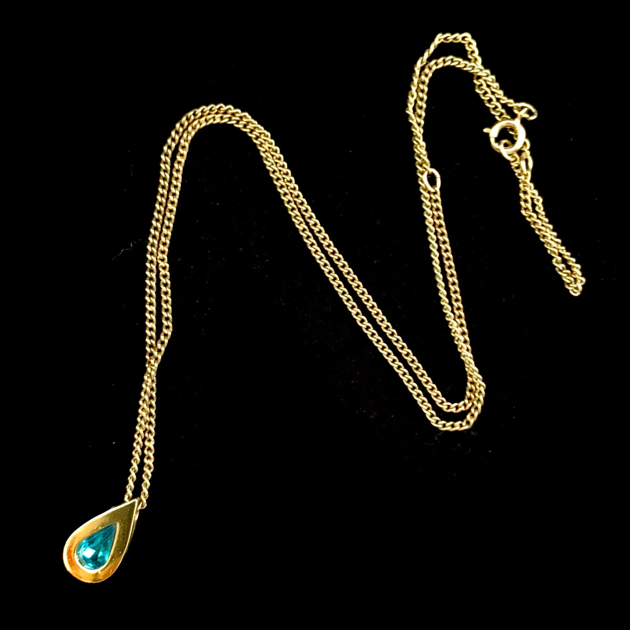 1976 Avon Birthstone Teardrop Pendant & Earring Set, December
