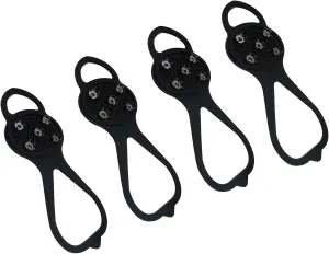 2 Pairs Non Slip Gripper Spikes Black Anti Slip Traction Cleats Ice Grippers with 10 Steel Studs for Walking On Ice and Snow