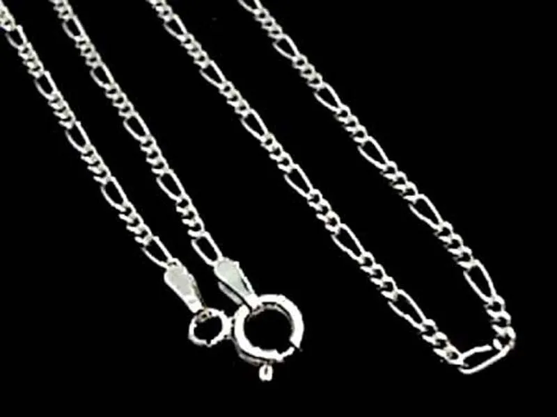 20" Thin Gauge 1.5mm Figaro Chain, Sterling