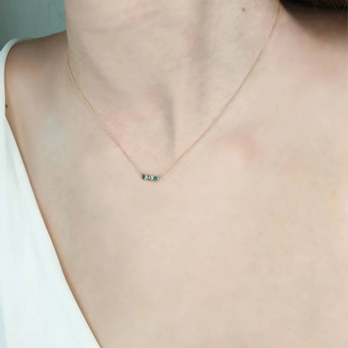 3 emerald necklace