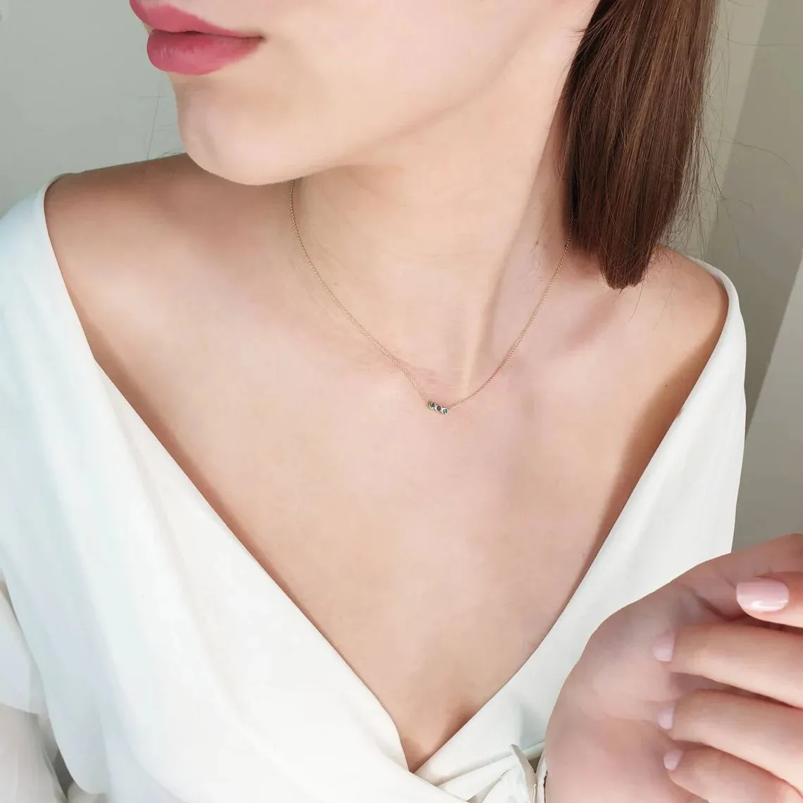 3 emerald necklace