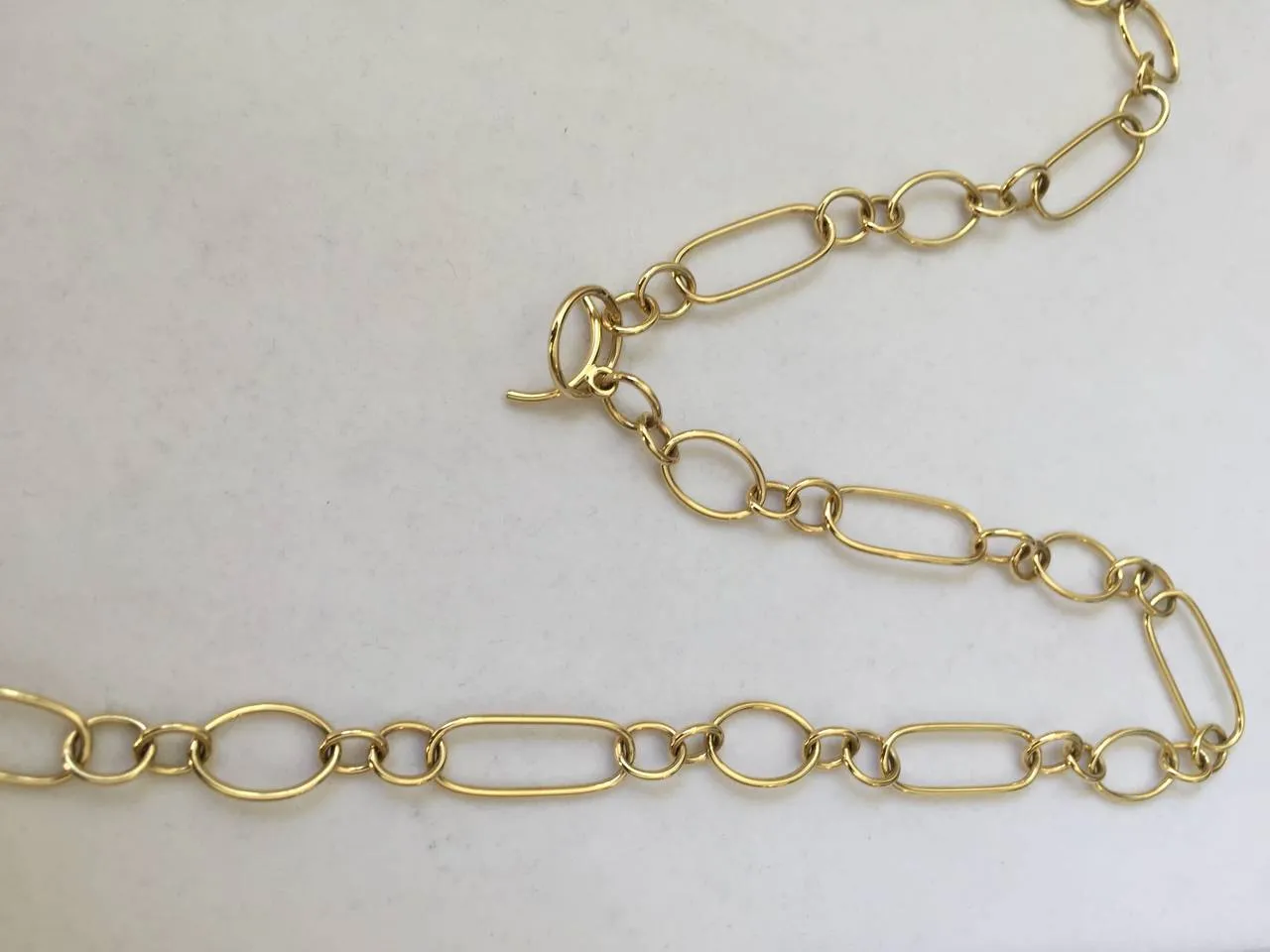 36 Inch Gold Paper Clip Link Necklace