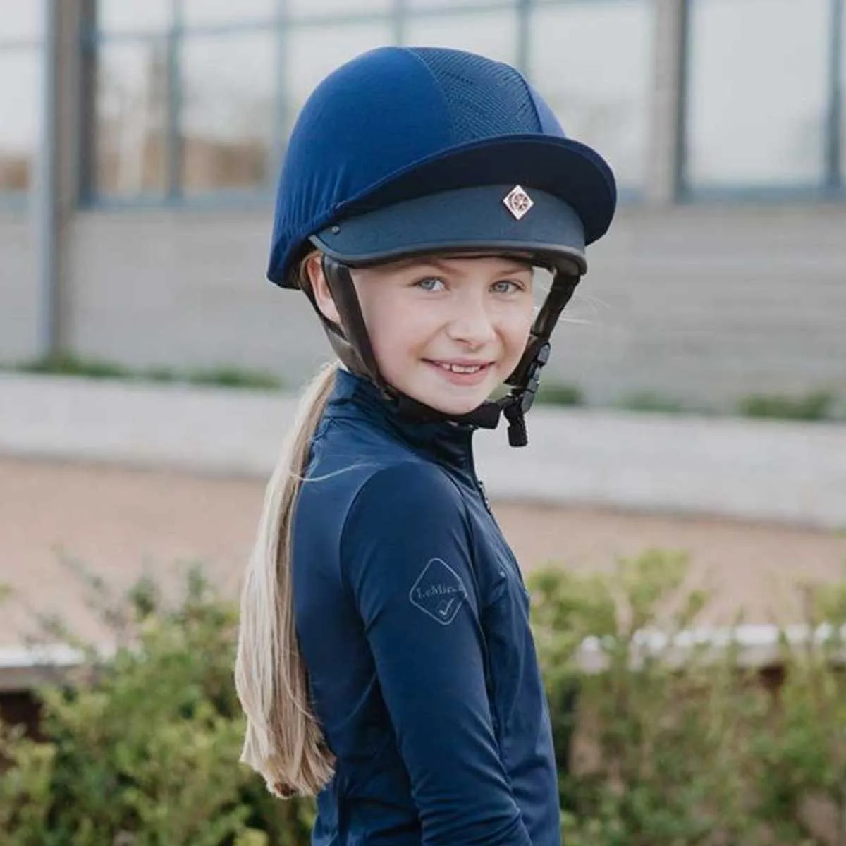 50% OFF - CHARLES OWEN Harlow MS1 Pro Jockey Skull Helmet - Navy/Rose Gold - Size: LARGE (59, 60, 61cm)