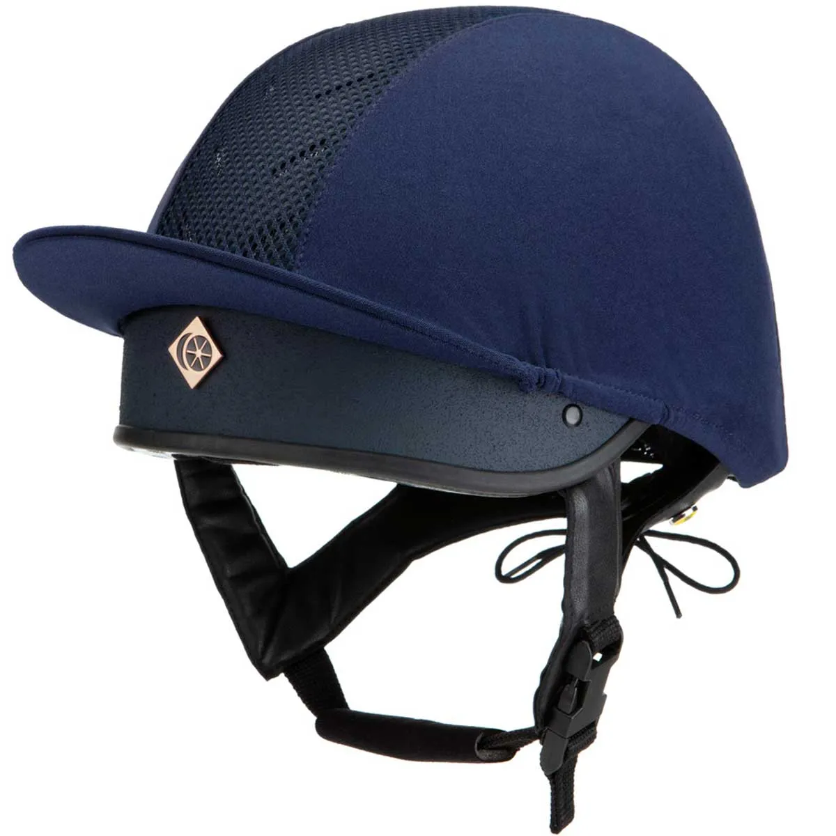 50% OFF - CHARLES OWEN Harlow MS1 Pro Jockey Skull Helmet - Navy/Rose Gold - Size: LARGE (59, 60, 61cm)