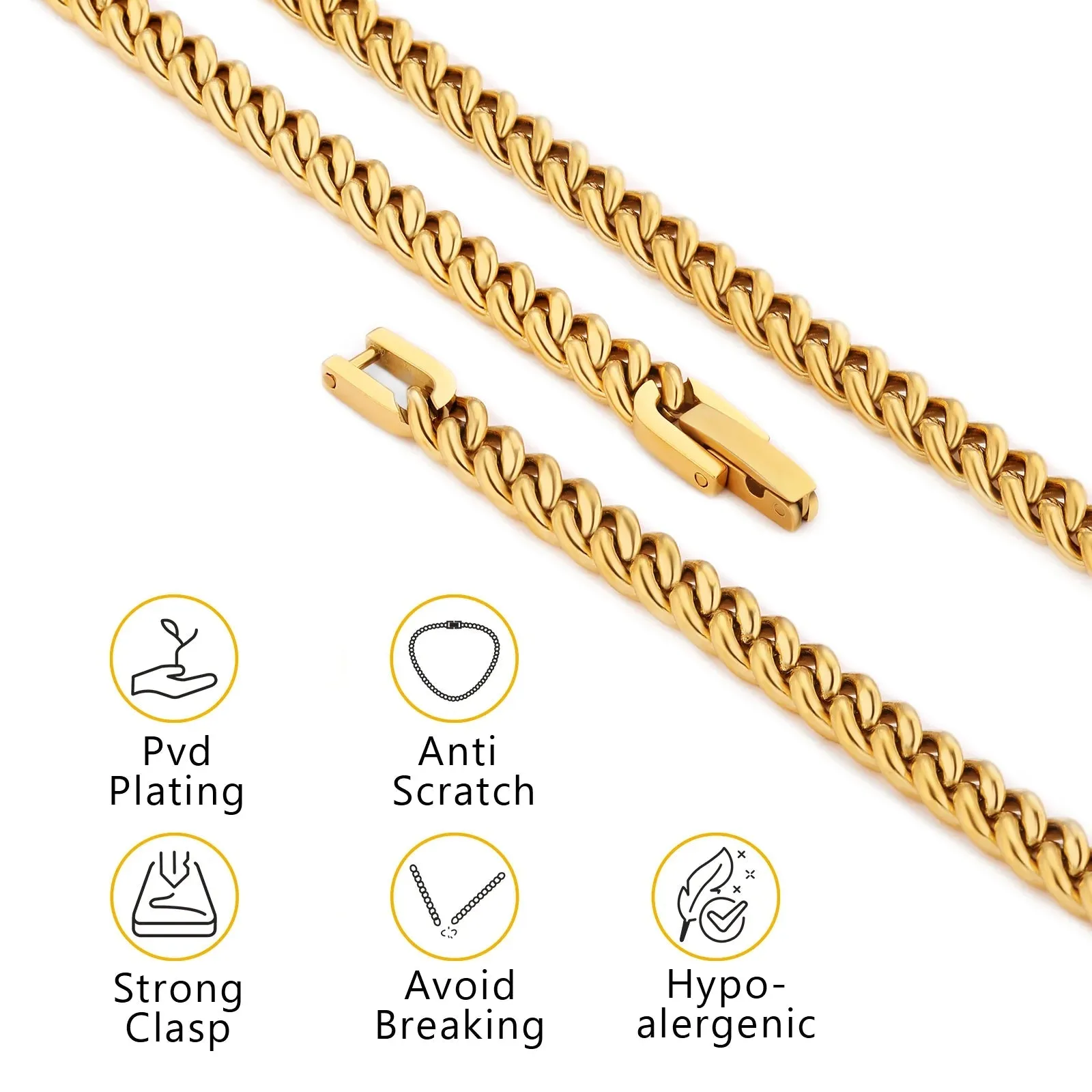 5mm Miami Cuban Link Chain in 18K Gold
