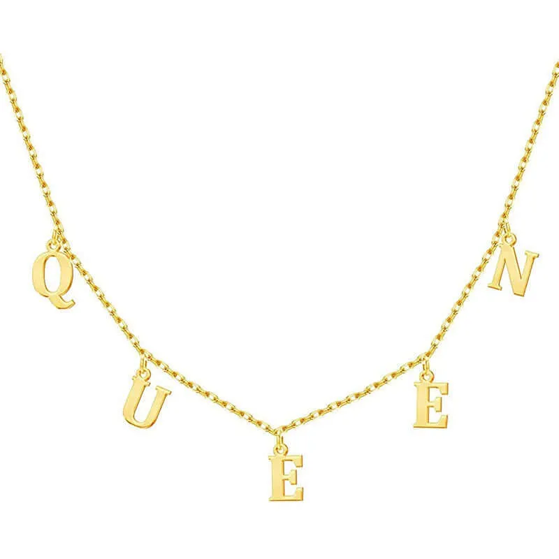 925 Sterling Silver Cross-Border Personalized Initial Name Necklace