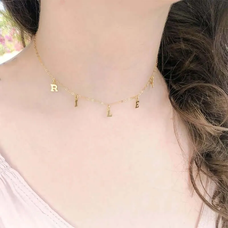 925 Sterling Silver Cross-Border Personalized Initial Name Necklace