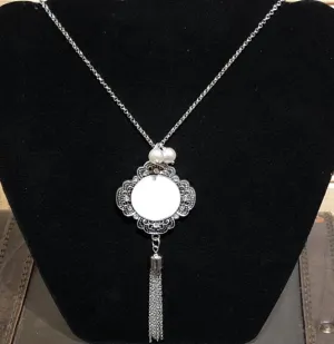 Antique Look Pearl Monogram Necklace