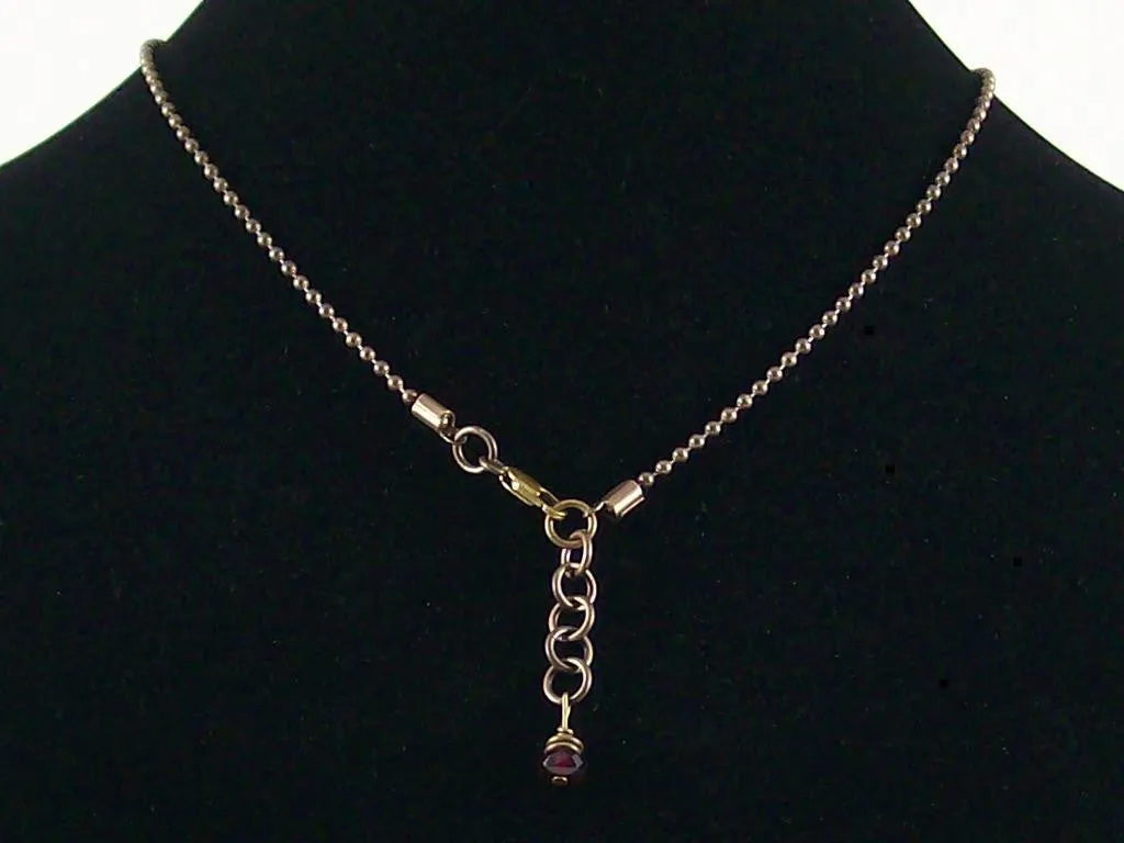 Antiqued ball chain with Hill tribe lotus charm (Web-161)
