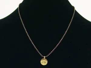 Antiqued ball chain with Hill tribe lotus charm (Web-161)
