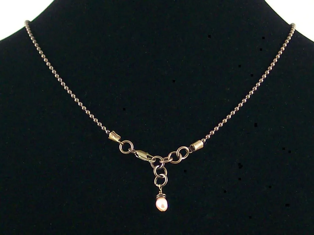 Antiqued ball chain with stampings and amazonite pebble (Web-153)