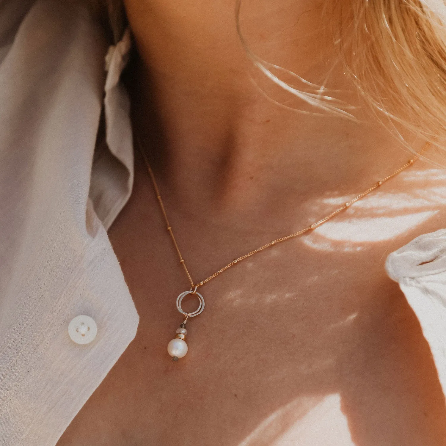 Audrey Necklace - White Pearl