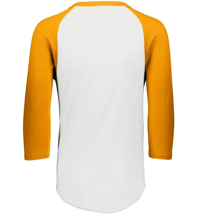 Augusta 2.0 White/Gold 3/4 Sleeve Youth Baseball Tee