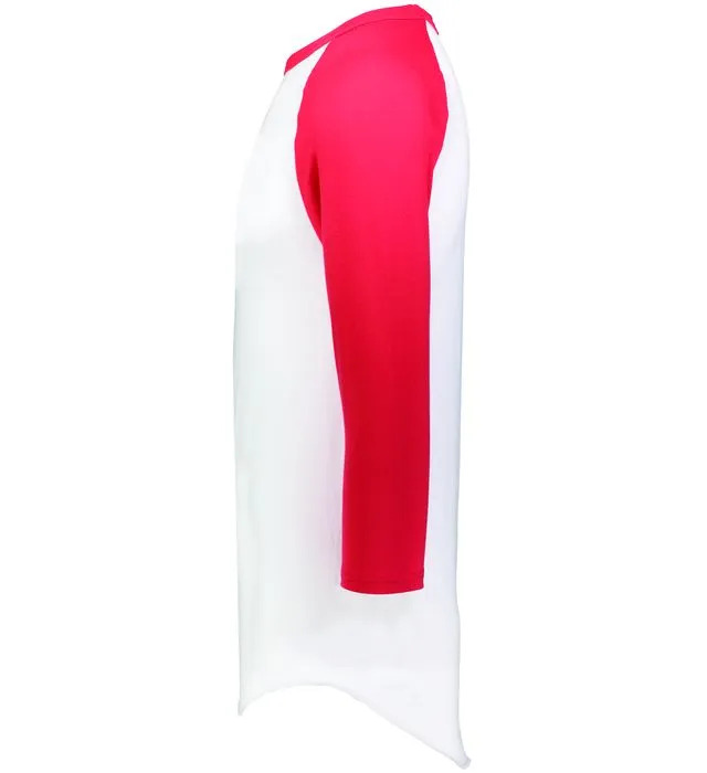 Augusta 2.0 White/Red 3/4 Sleeve Youth Baseball Tee