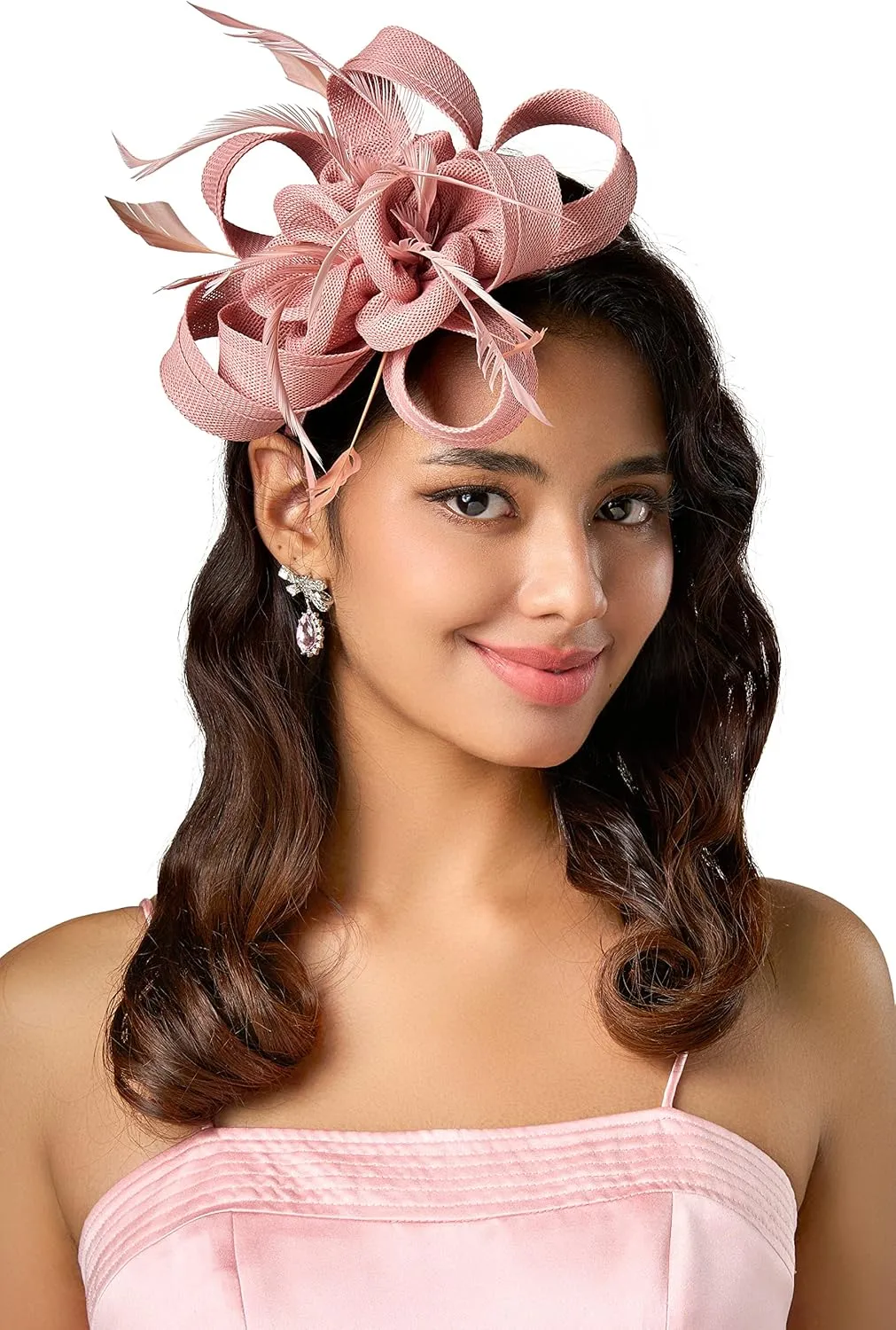 BABEYOND Fascinator Hats for Women - Tea Party Hats Fascinators Kentucky Headband Derby Hat Wedding Feathers Ribbon Headwear