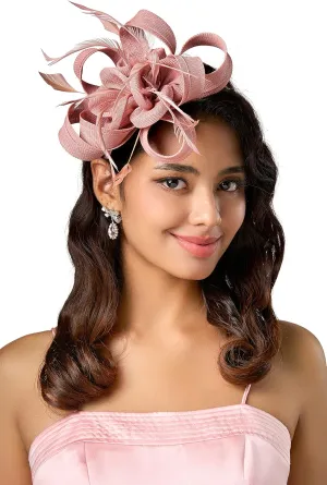 BABEYOND Fascinator Hats for Women - Tea Party Hats Fascinators Kentucky Headband Derby Hat Wedding Feathers Ribbon Headwear
