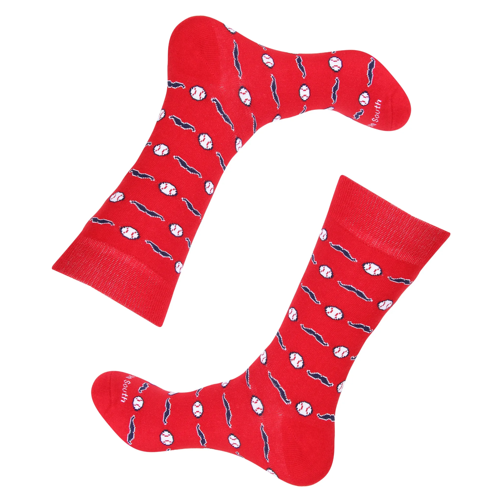 Baseball and Mustache Socks