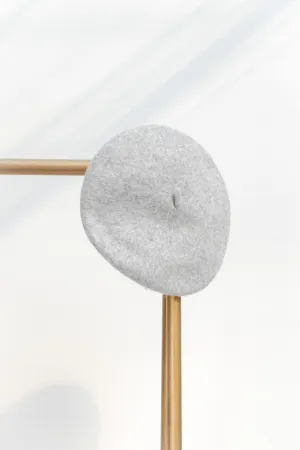 Beret - Heather Grey 100% Wool