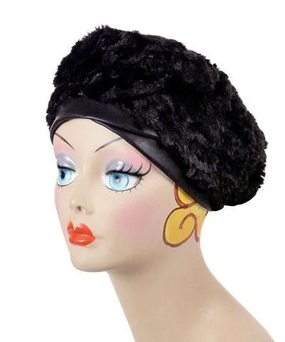 Beret, Reversible - Luxury Faux Fur in Smouldering Sequoia (One Large Left!)